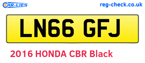 LN66GFJ are the vehicle registration plates.