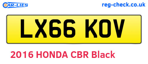 LX66KOV are the vehicle registration plates.