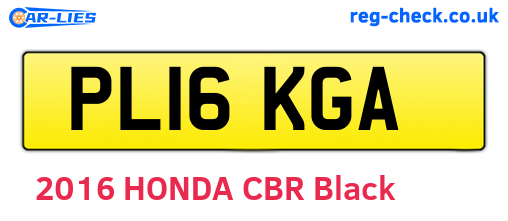 PL16KGA are the vehicle registration plates.