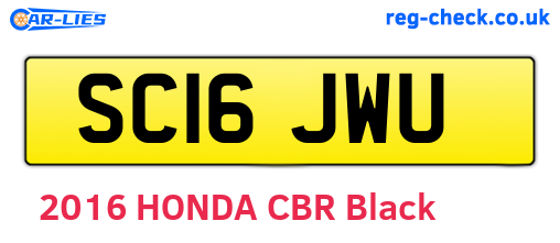 SC16JWU are the vehicle registration plates.