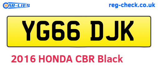 YG66DJK are the vehicle registration plates.