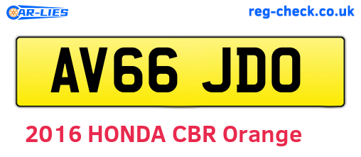 AV66JDO are the vehicle registration plates.