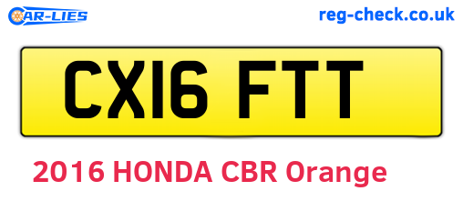 CX16FTT are the vehicle registration plates.