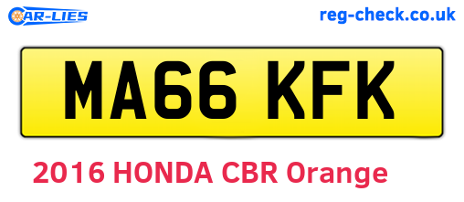MA66KFK are the vehicle registration plates.