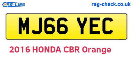 MJ66YEC are the vehicle registration plates.