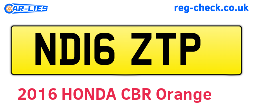 ND16ZTP are the vehicle registration plates.