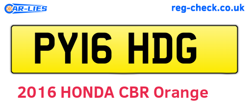 PY16HDG are the vehicle registration plates.