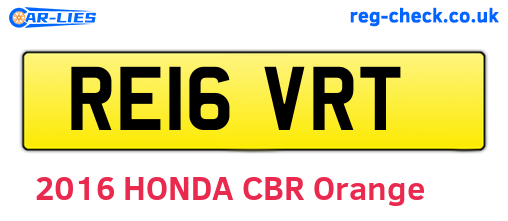 RE16VRT are the vehicle registration plates.