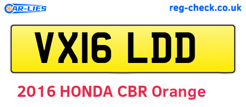 VX16LDD are the vehicle registration plates.