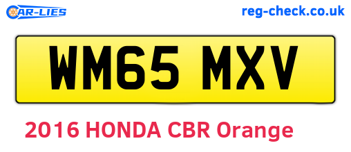 WM65MXV are the vehicle registration plates.