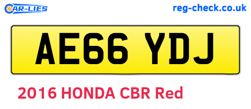 AE66YDJ are the vehicle registration plates.
