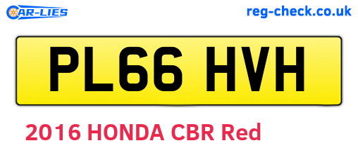 PL66HVH are the vehicle registration plates.