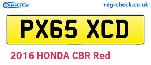PX65XCD are the vehicle registration plates.