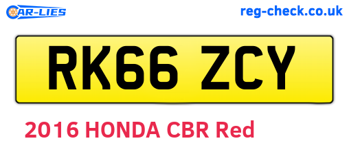 RK66ZCY are the vehicle registration plates.