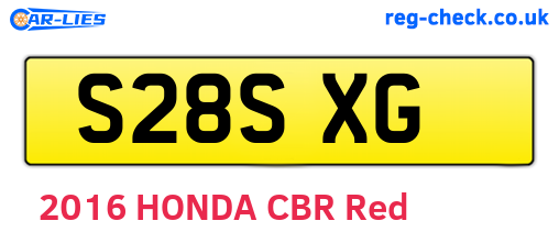 S28SXG are the vehicle registration plates.