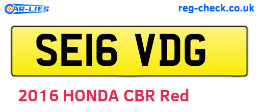 SE16VDG are the vehicle registration plates.