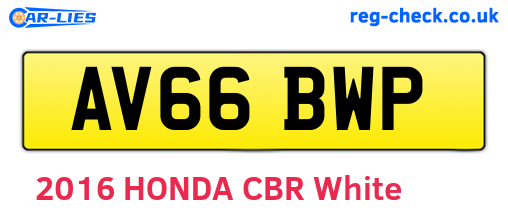 AV66BWP are the vehicle registration plates.