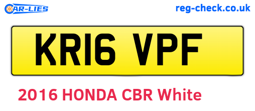 KR16VPF are the vehicle registration plates.