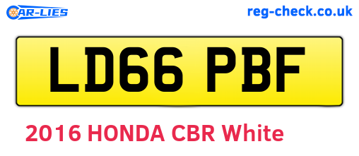LD66PBF are the vehicle registration plates.