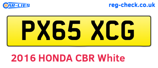 PX65XCG are the vehicle registration plates.