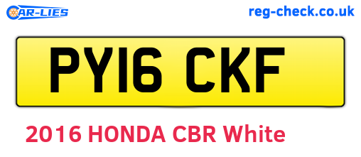 PY16CKF are the vehicle registration plates.