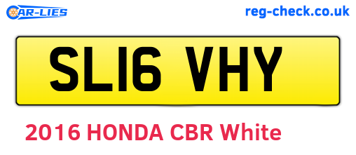 SL16VHY are the vehicle registration plates.
