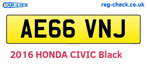 AE66VNJ are the vehicle registration plates.