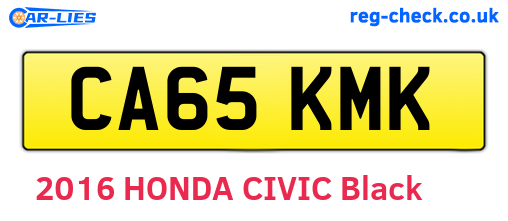 CA65KMK are the vehicle registration plates.