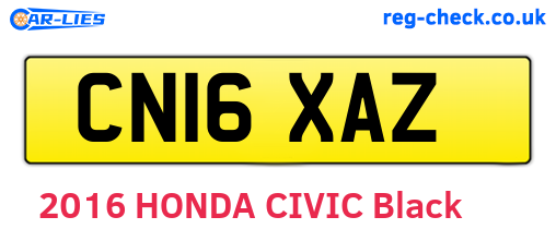 CN16XAZ are the vehicle registration plates.