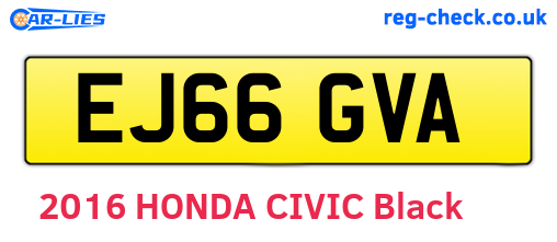 EJ66GVA are the vehicle registration plates.