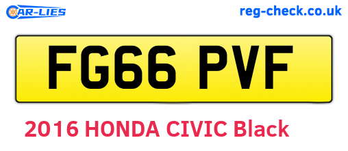 FG66PVF are the vehicle registration plates.