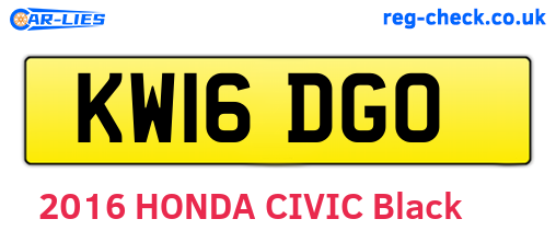 KW16DGO are the vehicle registration plates.
