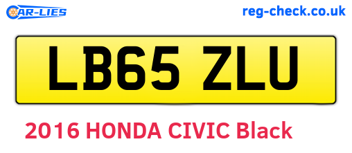 LB65ZLU are the vehicle registration plates.