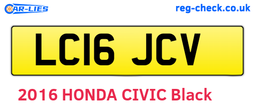 LC16JCV are the vehicle registration plates.
