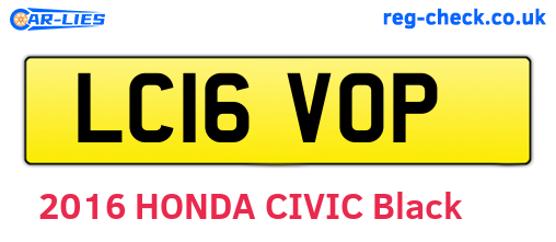 LC16VOP are the vehicle registration plates.