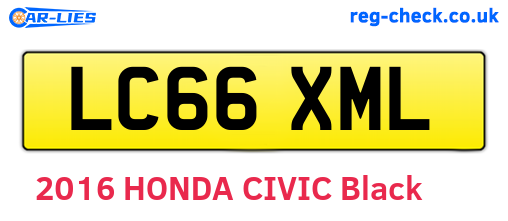 LC66XML are the vehicle registration plates.