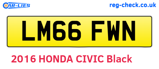 LM66FWN are the vehicle registration plates.