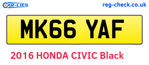 MK66YAF are the vehicle registration plates.