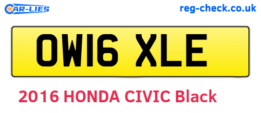 OW16XLE are the vehicle registration plates.