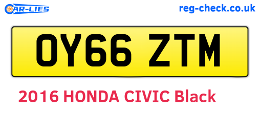 OY66ZTM are the vehicle registration plates.