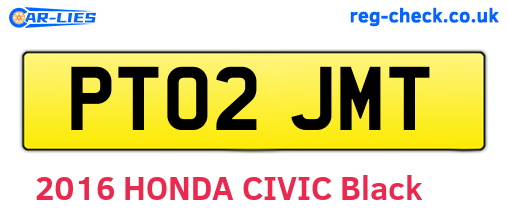 PT02JMT are the vehicle registration plates.