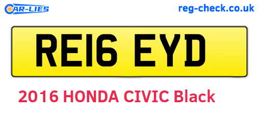 RE16EYD are the vehicle registration plates.
