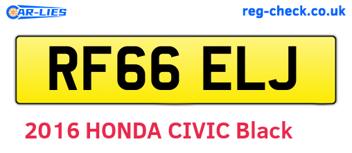 RF66ELJ are the vehicle registration plates.
