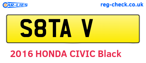 S8TAV are the vehicle registration plates.