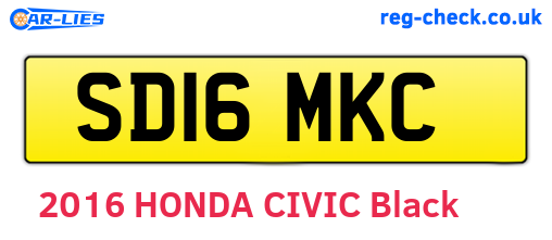 SD16MKC are the vehicle registration plates.