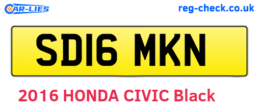 SD16MKN are the vehicle registration plates.