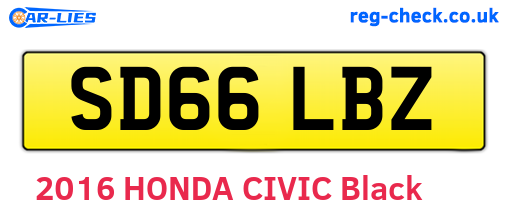SD66LBZ are the vehicle registration plates.