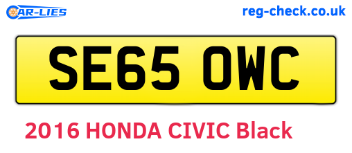 SE65OWC are the vehicle registration plates.