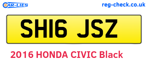 SH16JSZ are the vehicle registration plates.