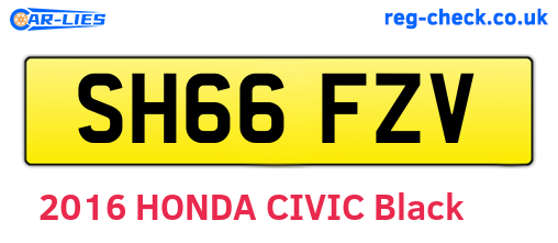 SH66FZV are the vehicle registration plates.